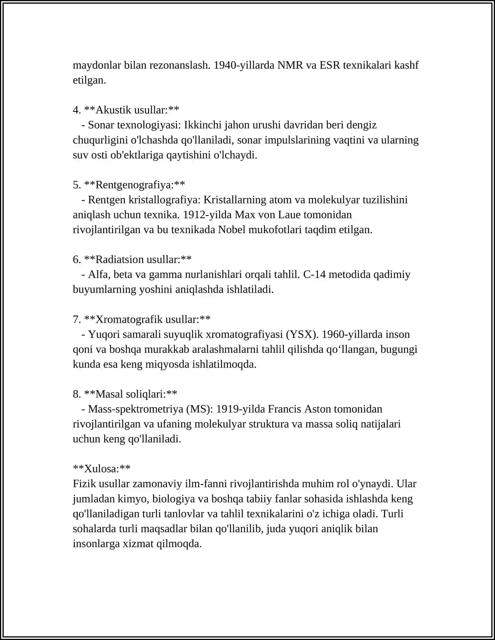 Fizik usullar 4