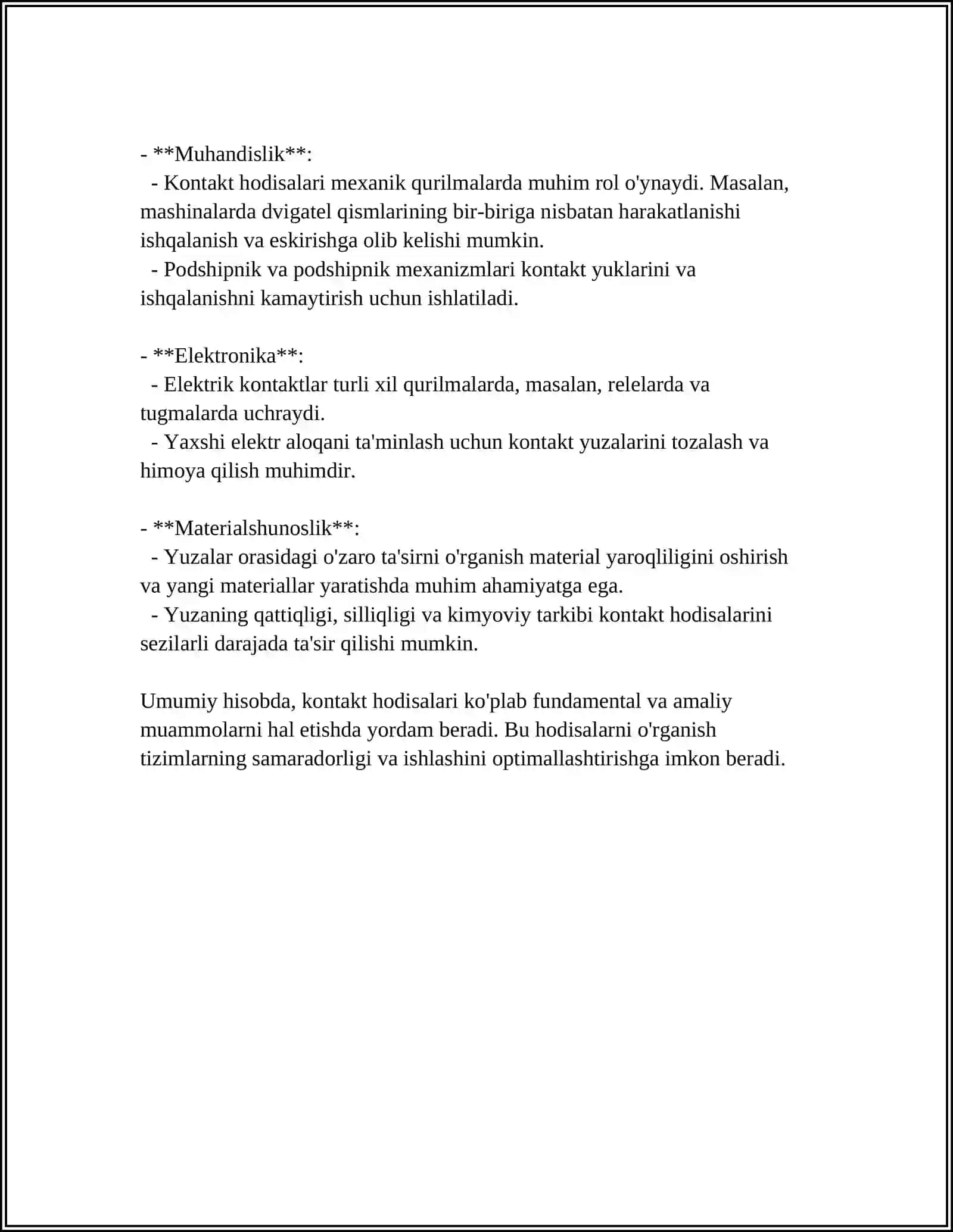 QATTIQ JISMLAR FIZIKASI. KONTAKT HODISALARI 4