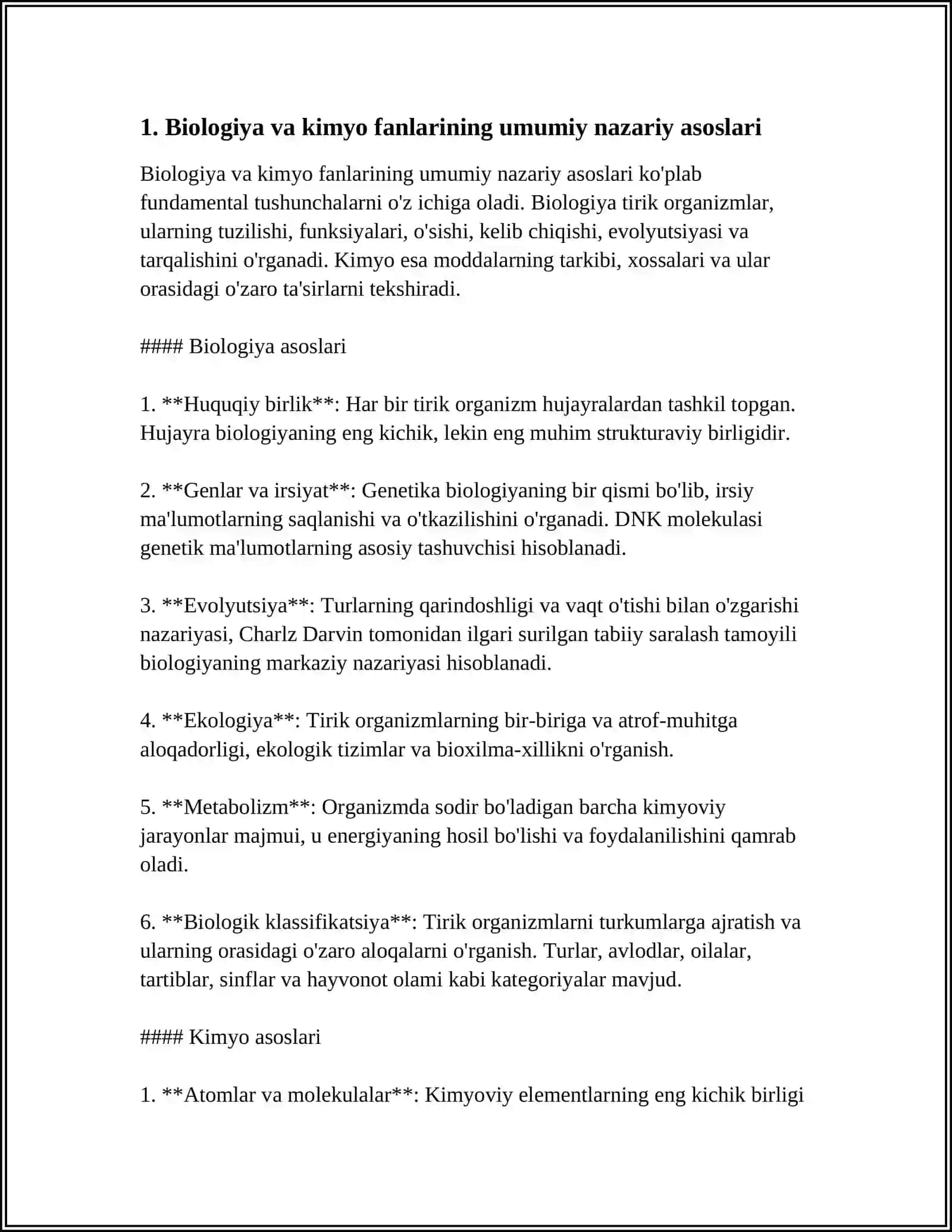 BIOLOGIYANI O'QITISHDA KIMYO FANI BILAN FANLARARO BOG'LANISHNI AMALGA OSHIRISH YO'LLARI 4
