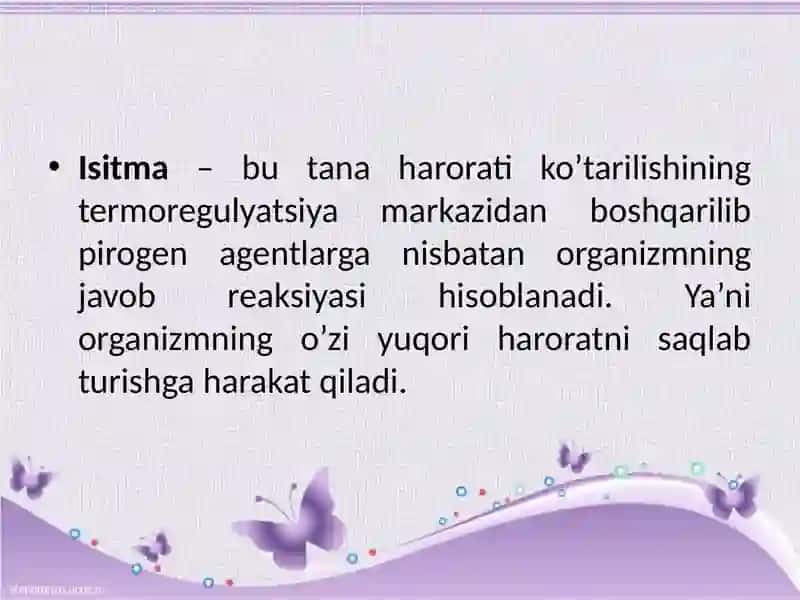 ISITMA SINDROMI BILAN KECHADIGAN BAKTERIAL KASALLIKLAR 4