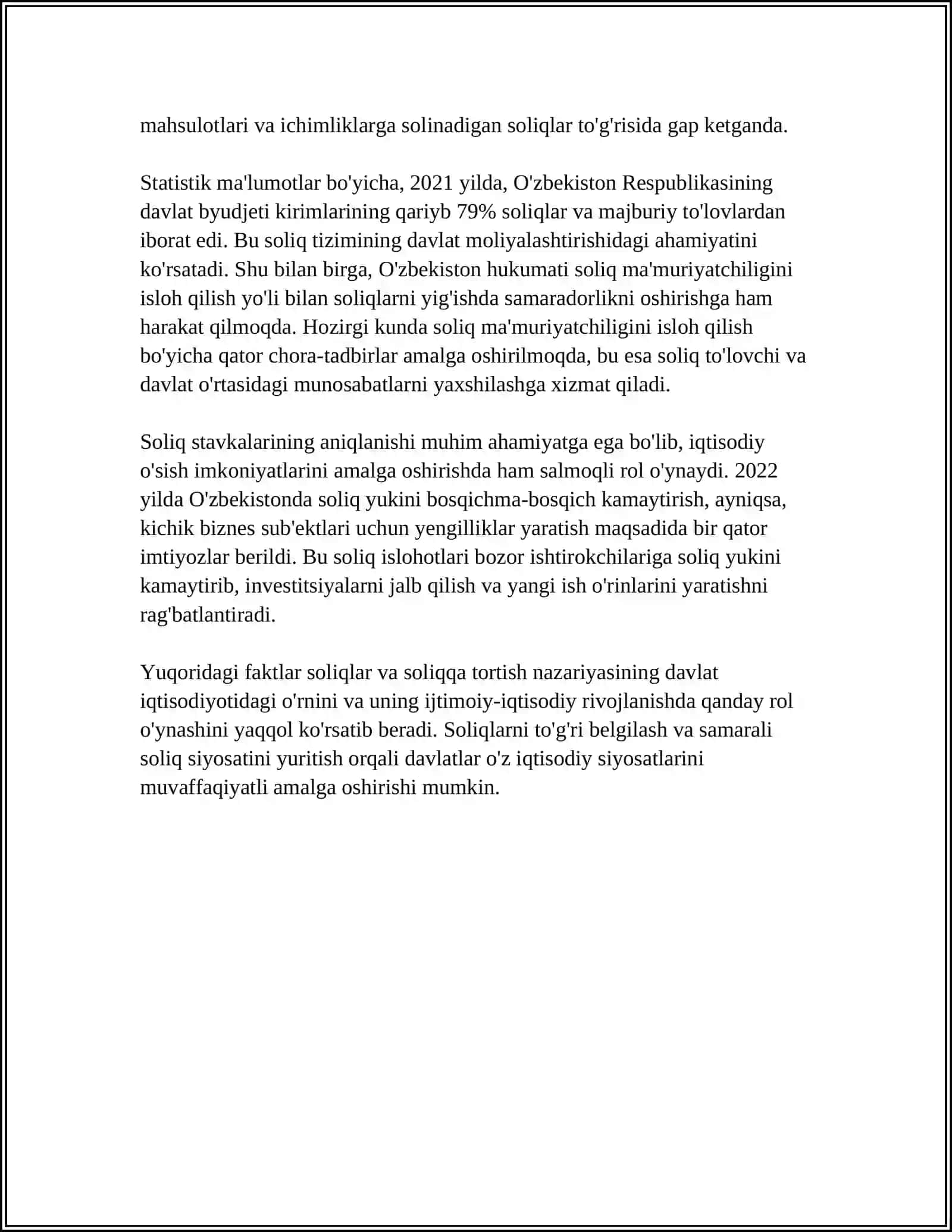 MUSTAQIL ISH Mavzu: SOLIQ VA SOLIQQA TORTISH FANINING MAQSADI, VAZIFALARI, OBYEKTI VA PREDMETI 4