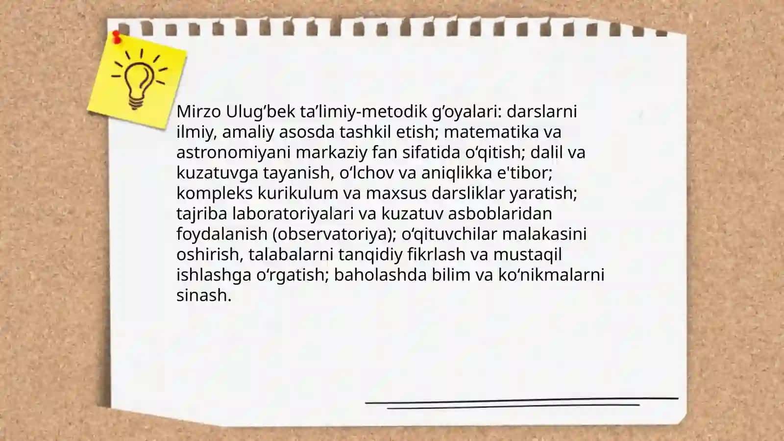 Amir Temur o’gitlari va Mirzo Ulug’bekning pedagogik,ma’naviy ma’rifiy g’oyalari 4