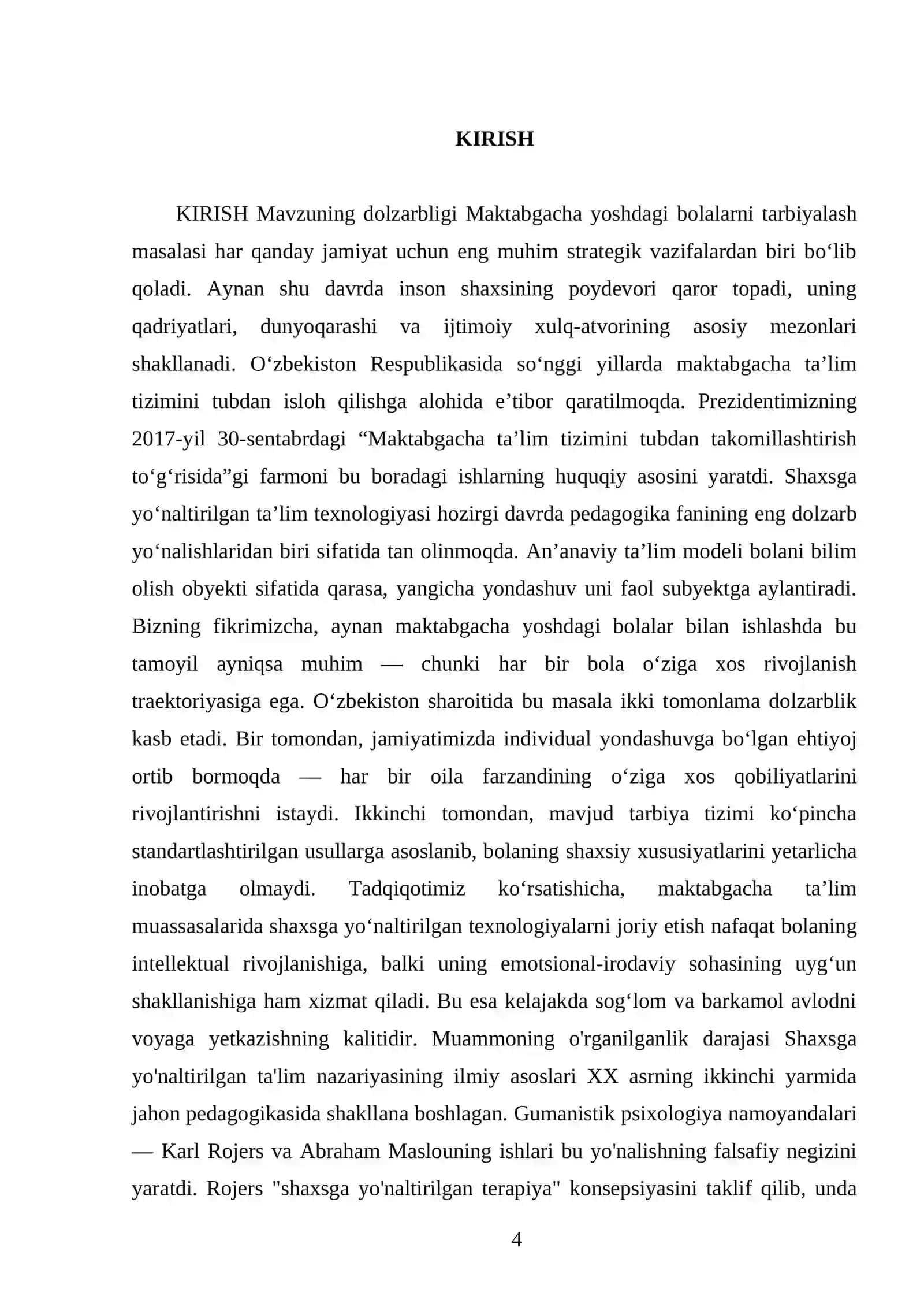Maktabgacha yoshdagi bolalarni shaxsga yo’naltirilgan ta’lim asosida tarbiyalash texnologiyasi 4