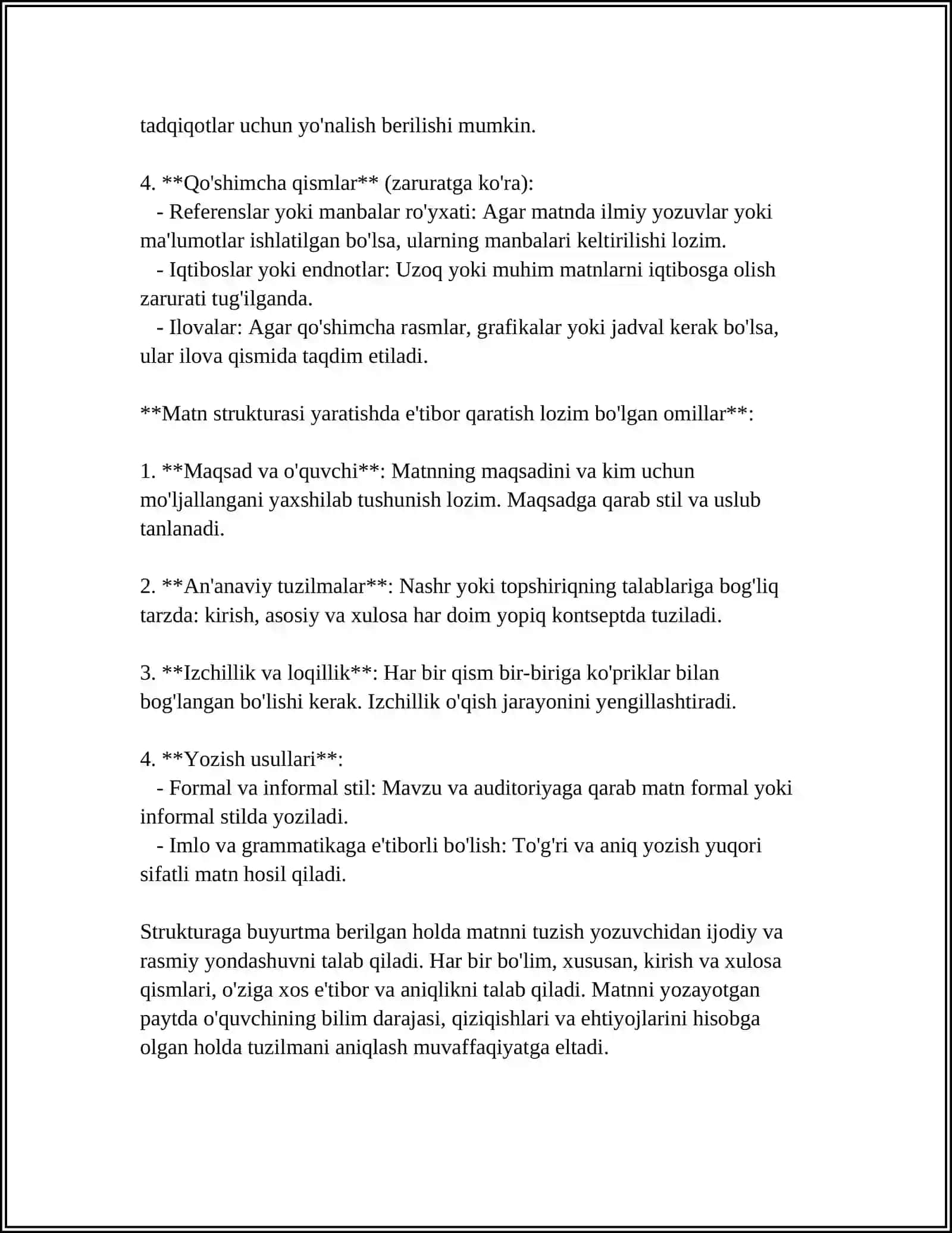 YOZMA MATNDA FIKRLAR KETMA-KETLIGI 4