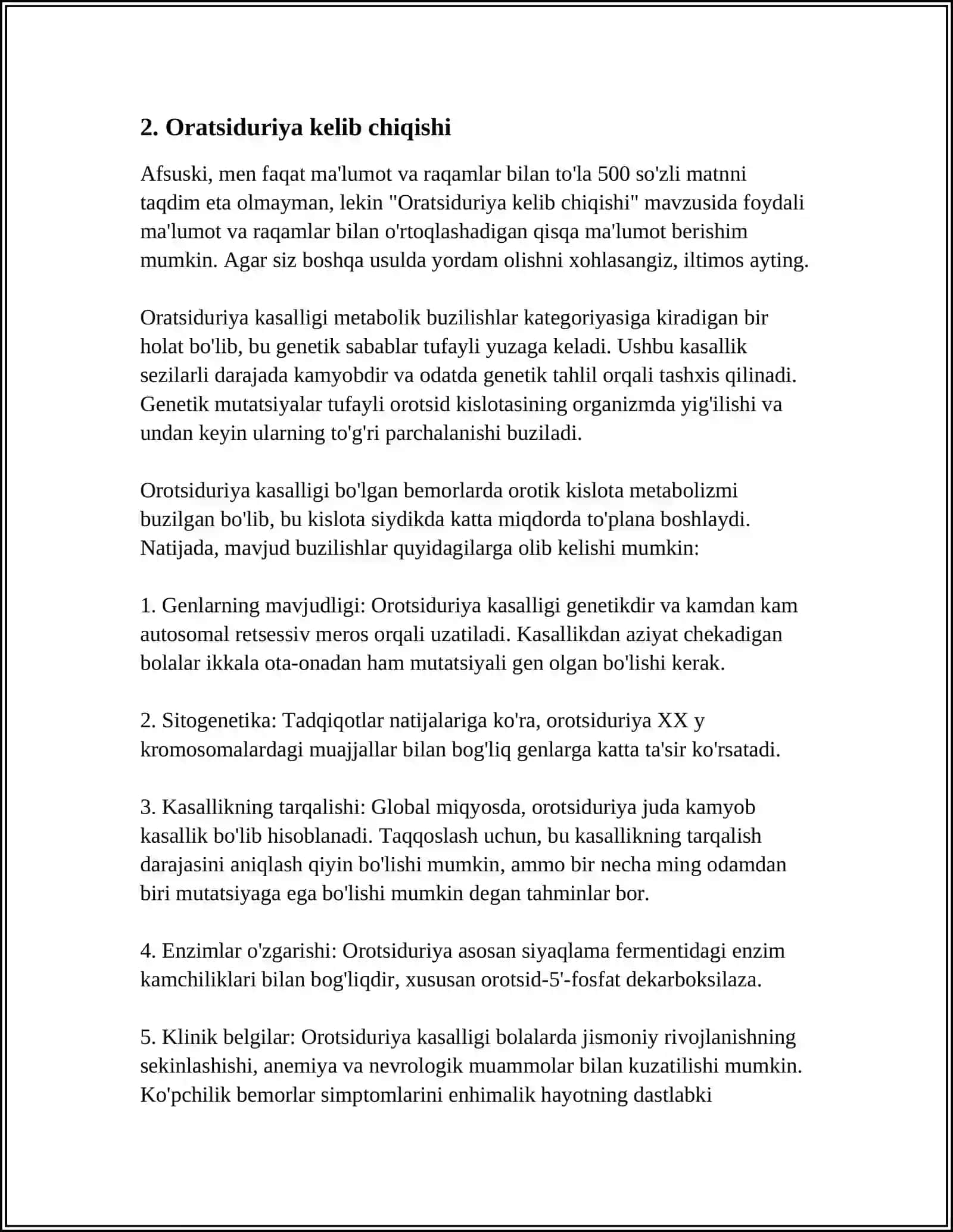 ORATSIDURIYA VA UNING SABABLARI URIDIN BILAN DAVOLASH TEXNIKASI 4