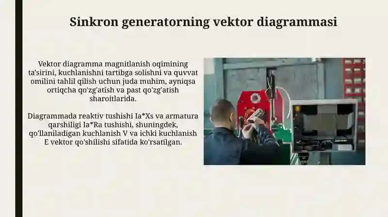 Sinxron mashinaning generator sifatida ishlashi 4