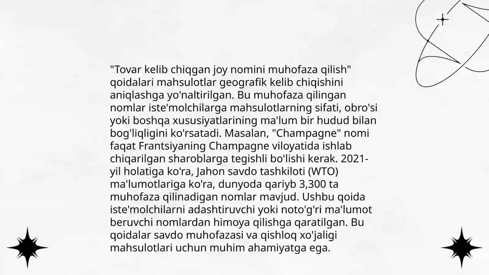 Tovar kelib chiqgan joy nomiga bo’lgan huquq 4