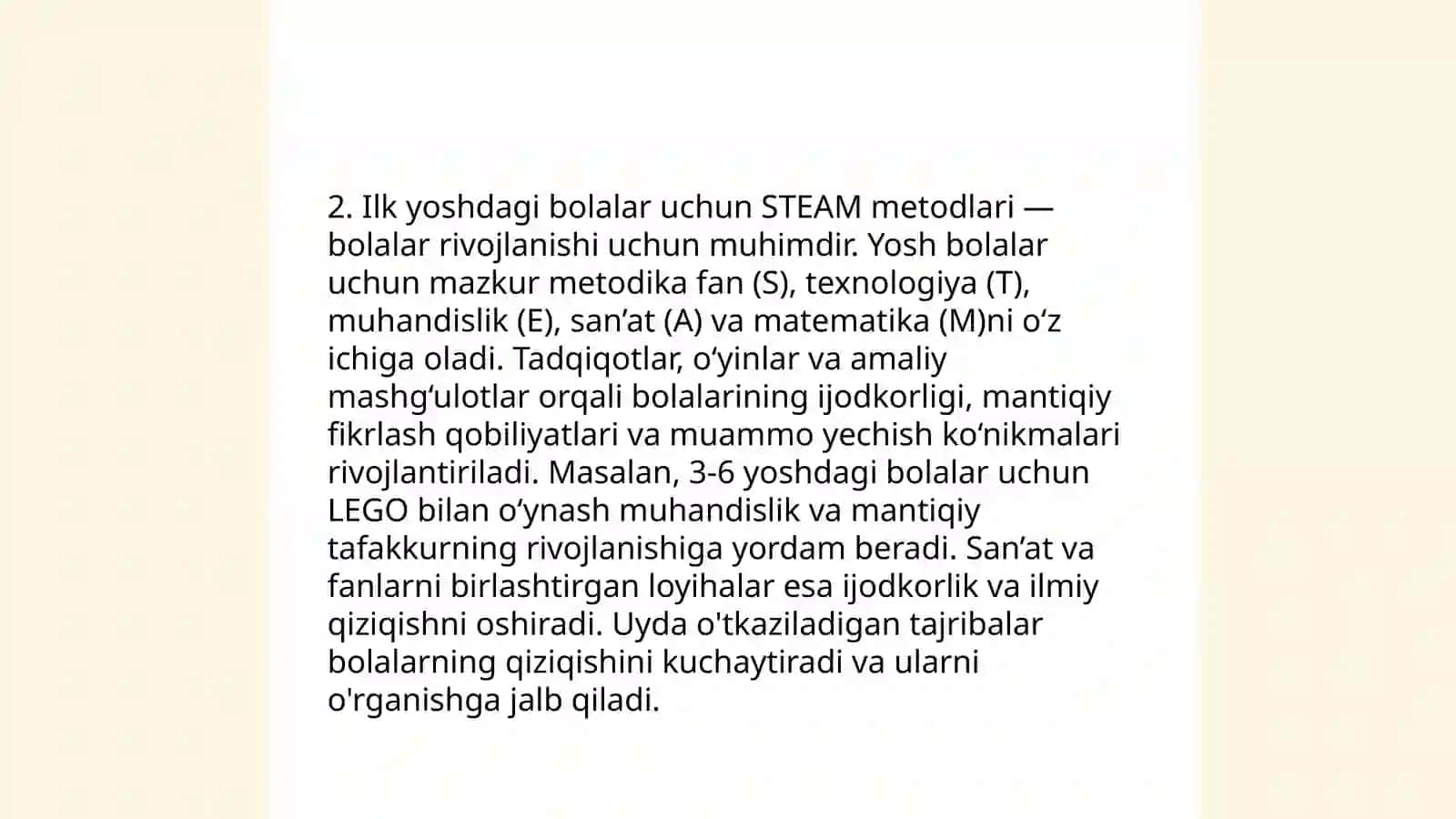 STEAM-ta'lim. Maktabgacha ta'limda STEAM texnologiyasi 4