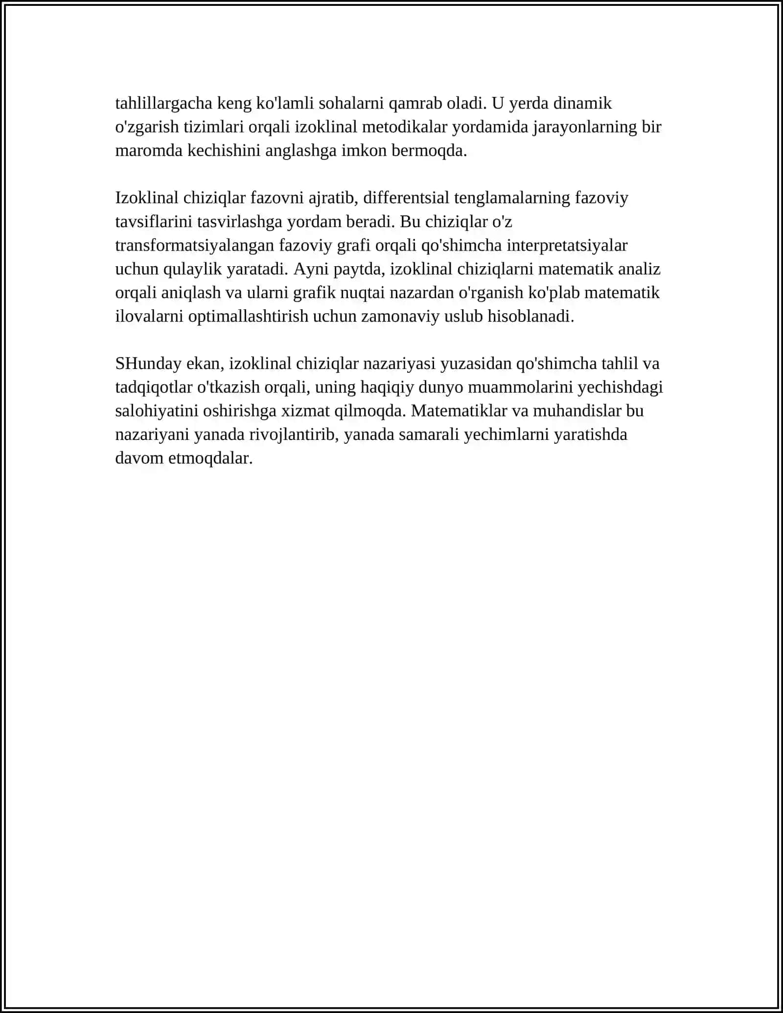 DIFFERENSIAL TENGLAMALAR SOHASIDA IZOKLINALAR 4