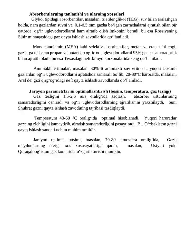 Og'ir uglevodorodlarni absorbtsiya qilish 4
