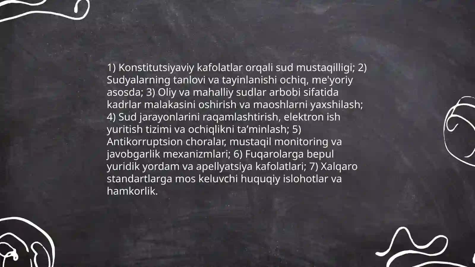 Oʻzbekistonda huquqiy siyosiy islohatlarning amalga oshirilishi demokratik jamiyatni shakillantirish yolidagi islohatlar 4