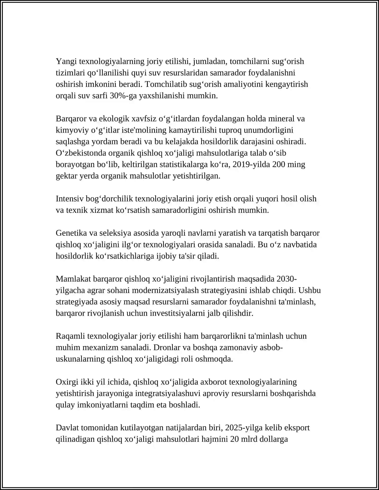 CHEKLANGAN RESURSLARDAN FOYDALANGAN HOLDA YASHI ISHLAB CHIQARISHNI SHAKILANTIRISH 4
