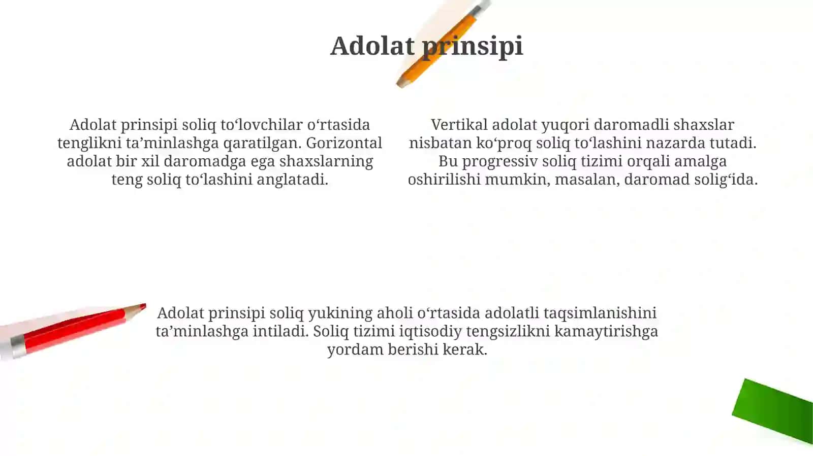 Soliqlarning klassik tamoyillari 4