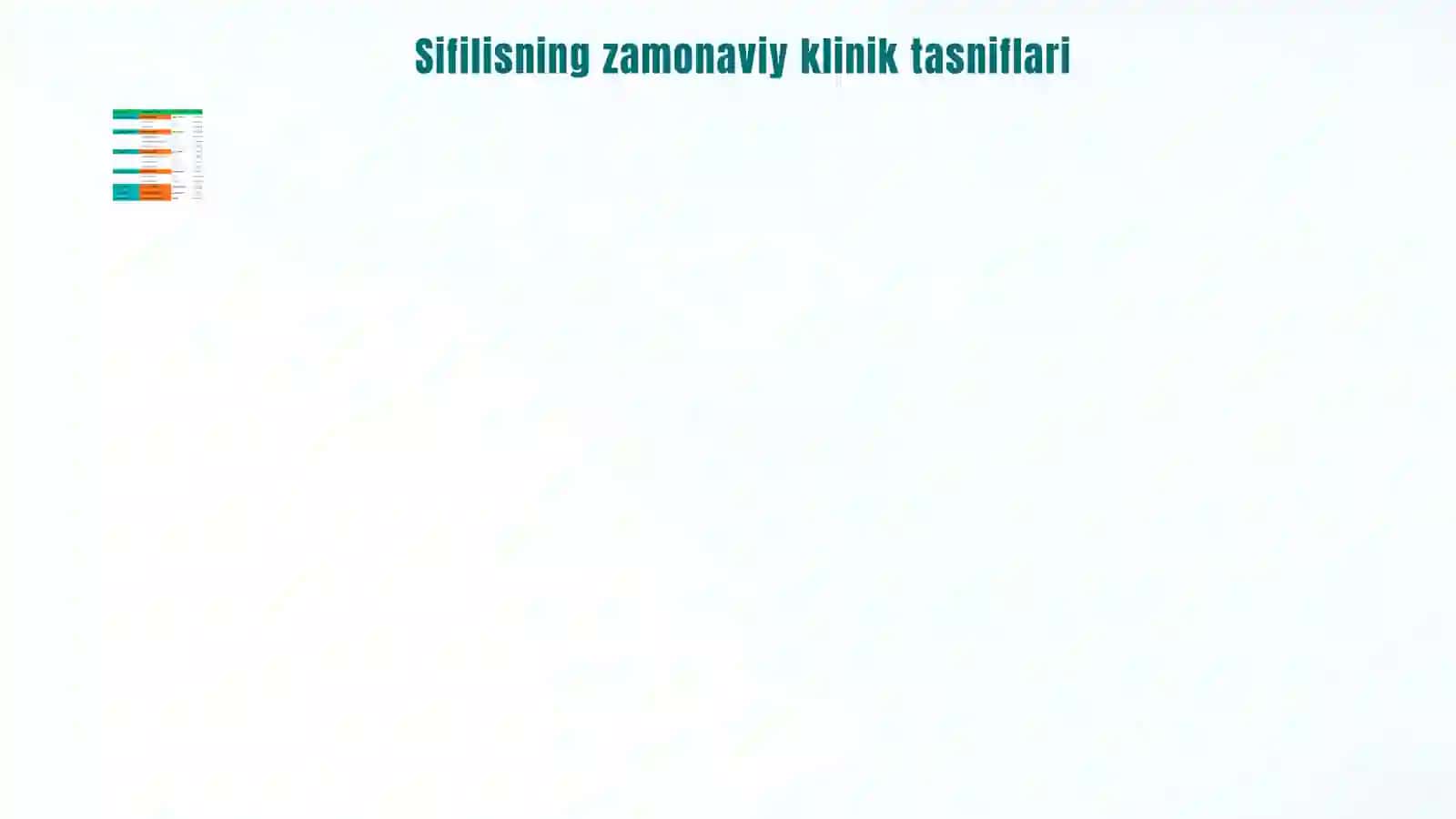 TERI VA SHILLIQ QAVAT BUZILISHI BILAN KECHUVCHI KASALLIKLAR.SIFILITIK INFEKSIYA 4