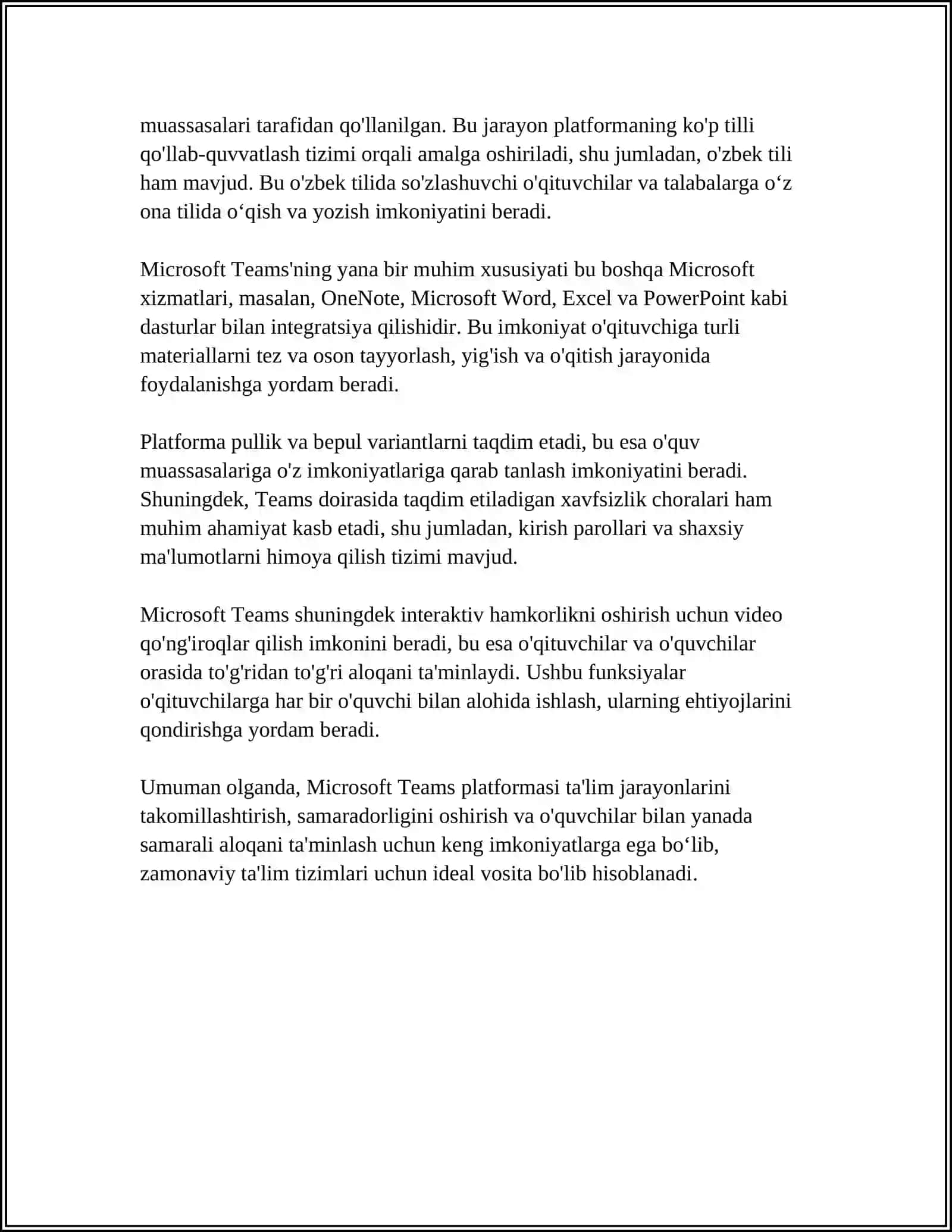 TAʼLIMGA OID MICROSOFT XIZMATLARI 4