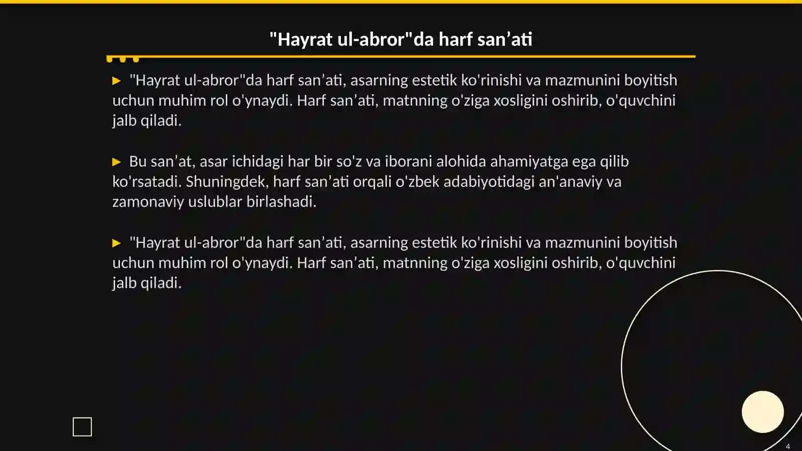 "Hayrat ul-abror"da harf sanʼati 4