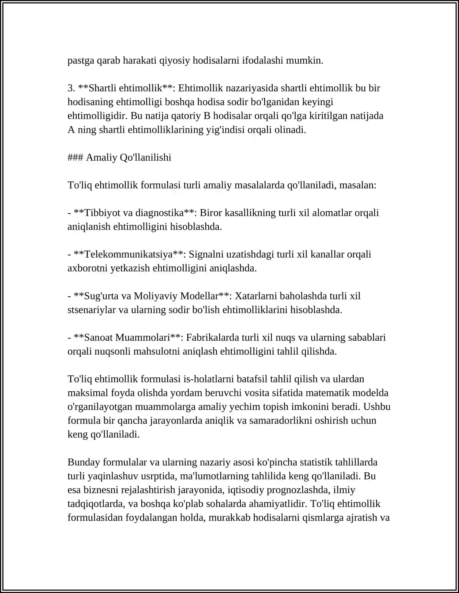 TO‘LIQ EHTIMOLLIK FORMULASI VA UNGA DOIR MASALALAR YECHISH 4
