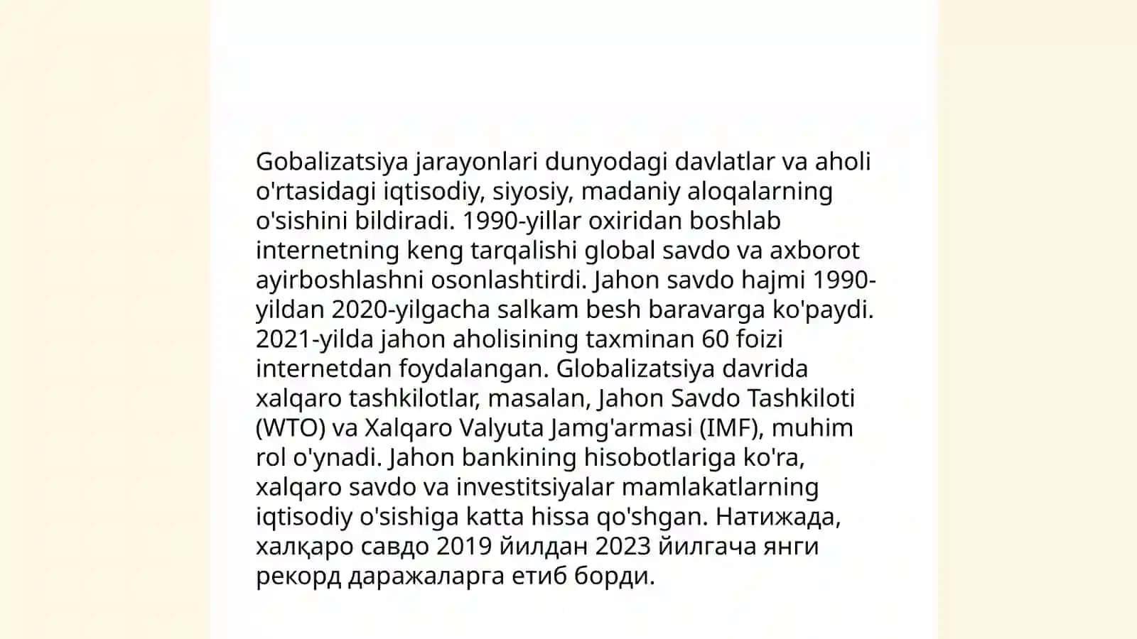 XX asr jahon tizimidagi global tendensiyalar 4