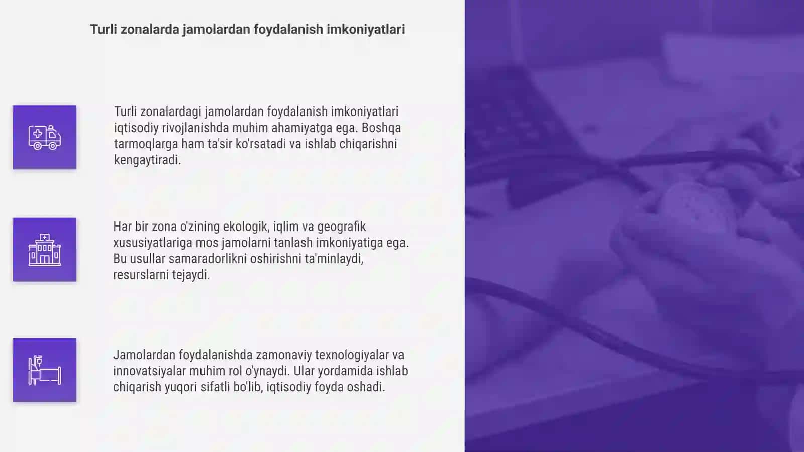 Turli zonalardagi jamolardan xo'jalikda foydalanish 4