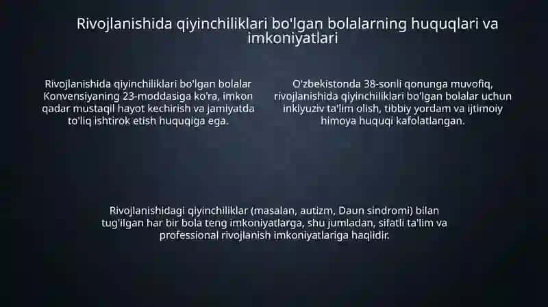Rivojlanish muammolari bo`lgan bolalar uchun inkluziv ta`limni teng amaliyotiga joriy etish 4
