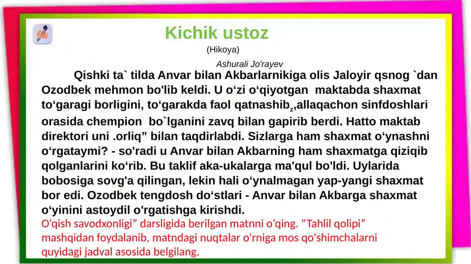 Kelishiklar mavzusini mustahkamlash 4
