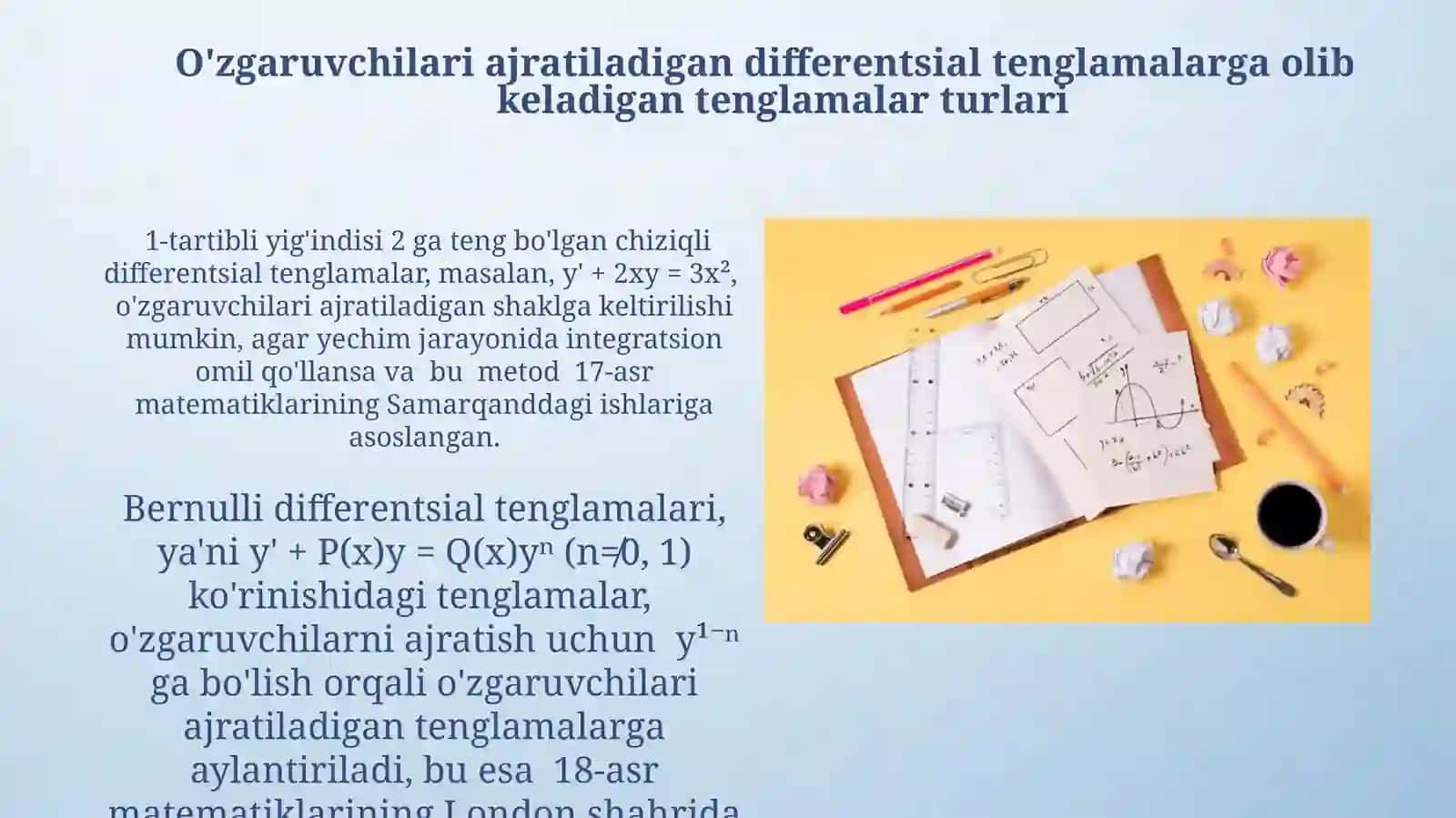 Oddiy Differentsial Tenglamalarni Ajratish Usullari 4
