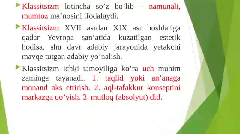 Klassitsizm va ma'rifatchilik adabiyoti 4