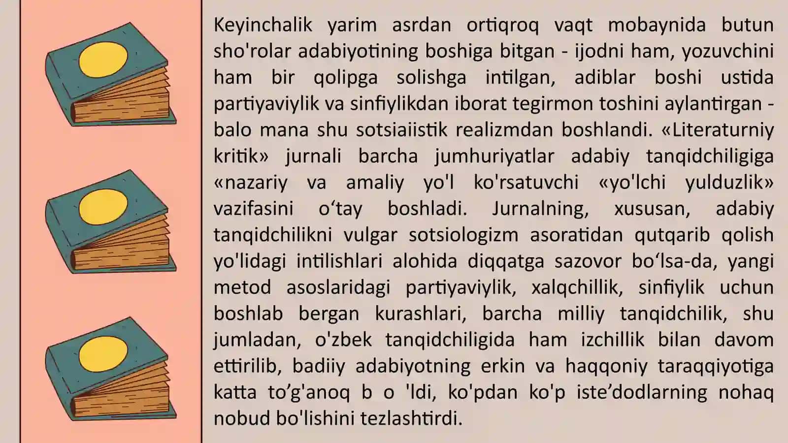 O'zbek adabiy tanqidi mafkuraviylashtirish va realizm uchun kurash jarayonida 4