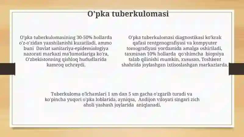 Oʻpkaning oʻchoqli, yalligʻlangan tuberkulyozi, oʻpka tuberkulyomasi 4