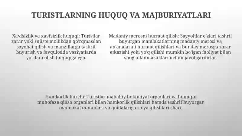 Turizm Sohasidagi Xalqaro Huquqiy Deklaratsiyalar 4