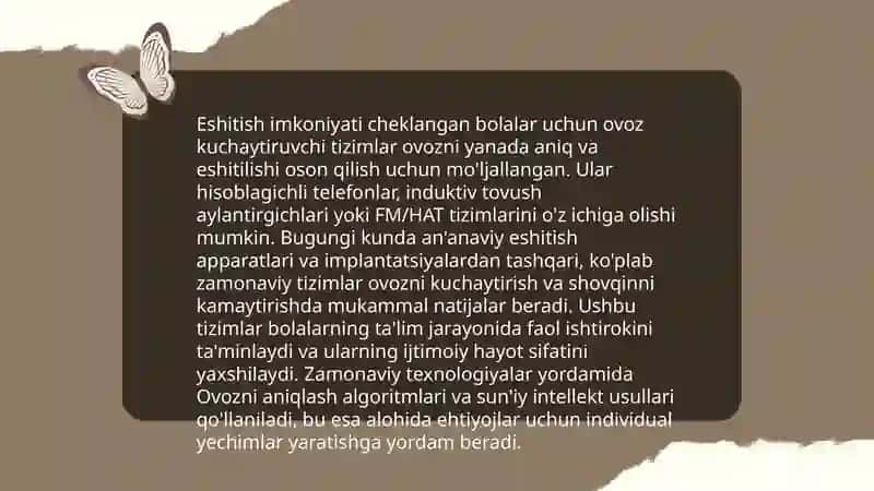 Koʻrishda,eshitishda va yengil darajadagi aqliy rivojlanishida muammosi boʻlgan bolalar inklyuziv ta'limida sinf xonalari va dars jarayonini moslashtirish 4