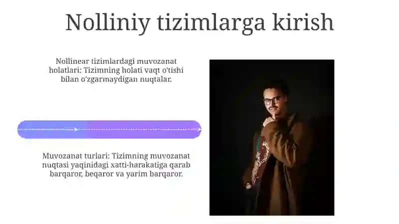 Nochiziqli sistemalarda muvozanat holatlari 4
