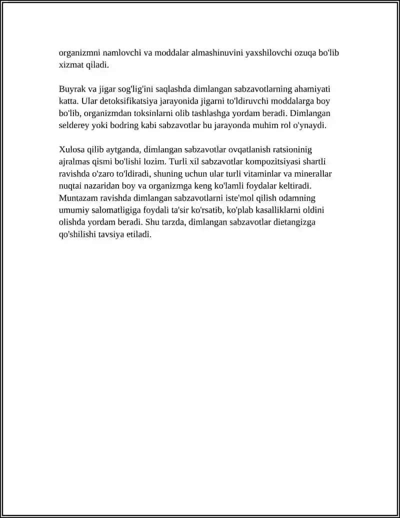 DIMLANGAN SABZAVOTLARDAN TAYYORLANADIGAN MAHSULOTLAR 4