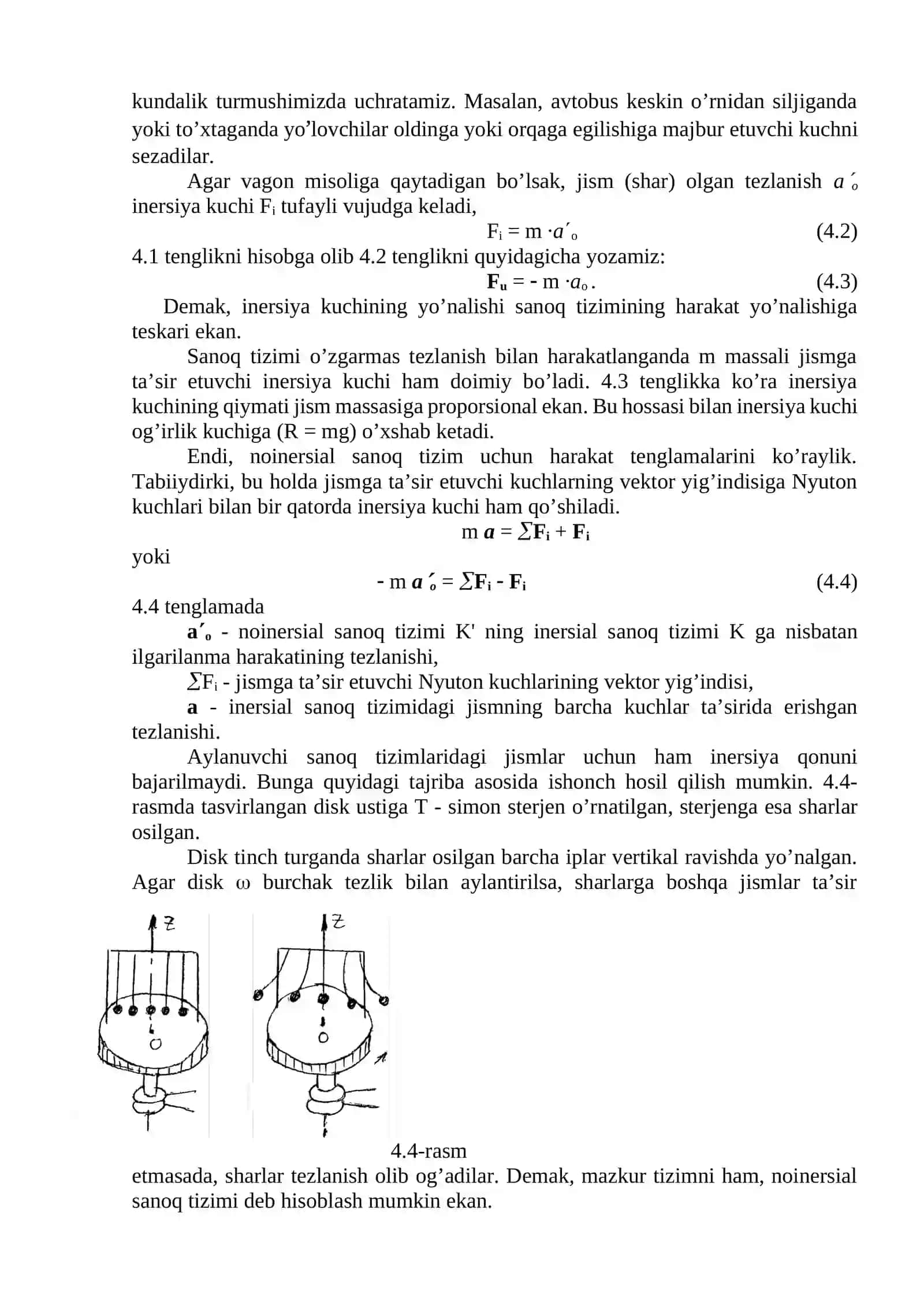 Aylanuvchi Sanoq Tizimlari Inersiya Kuchlari 4