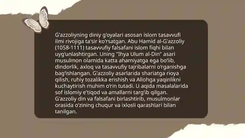 "Din va hurfikrlilik " (Berdyaevning diniy hurfikrlilik haqidagi g'oyalarini G'azzoliy g'oyalari bilan qiyoslash) 4