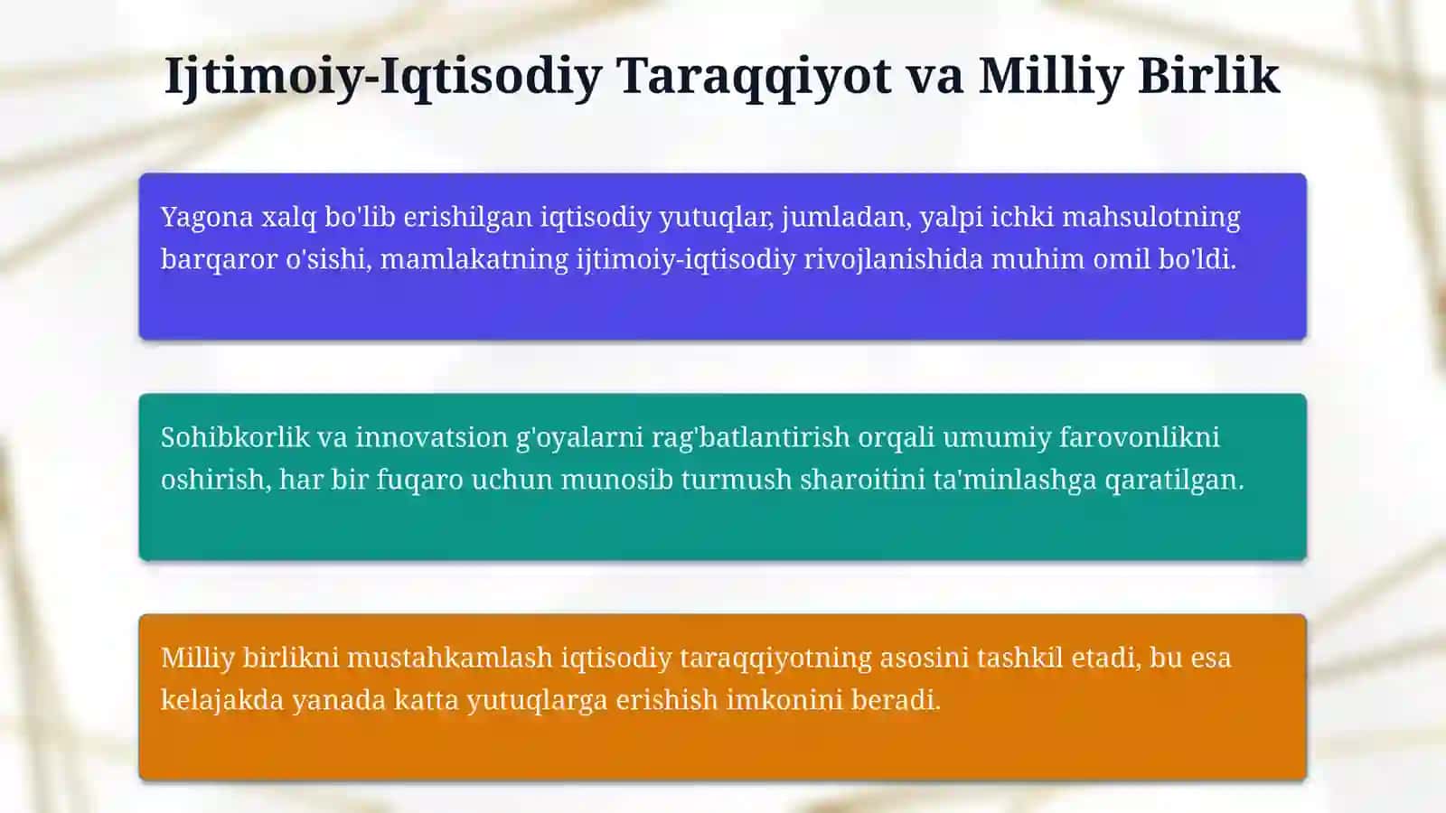 Yagona vatan yagona xalq bo'lib yangi xayot va kelajak yaratamiz 4