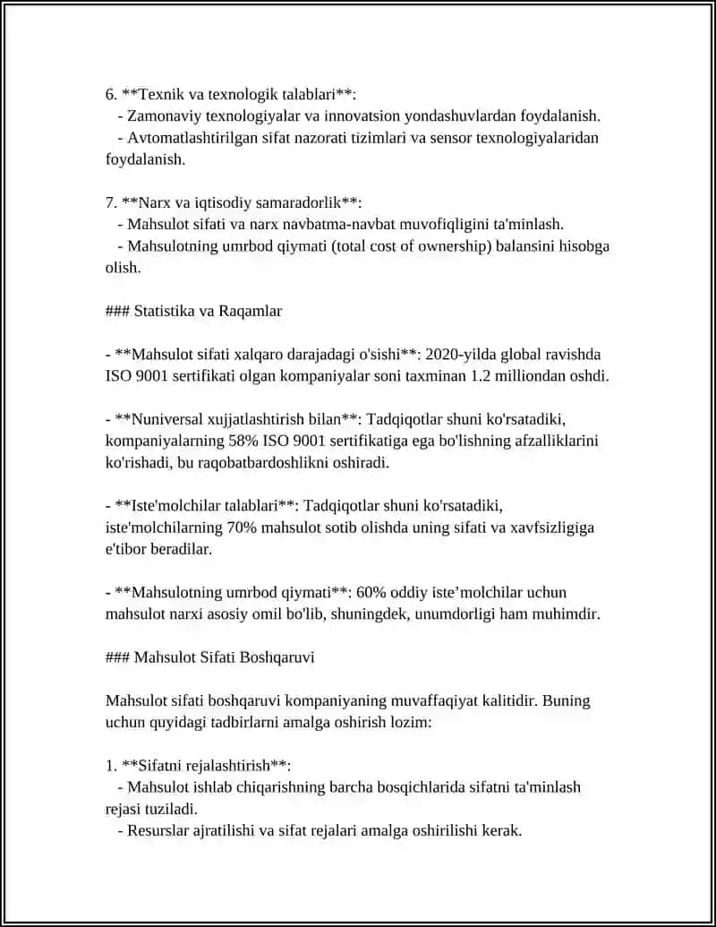 MAXSULOT SIFATI VA MODELI 4