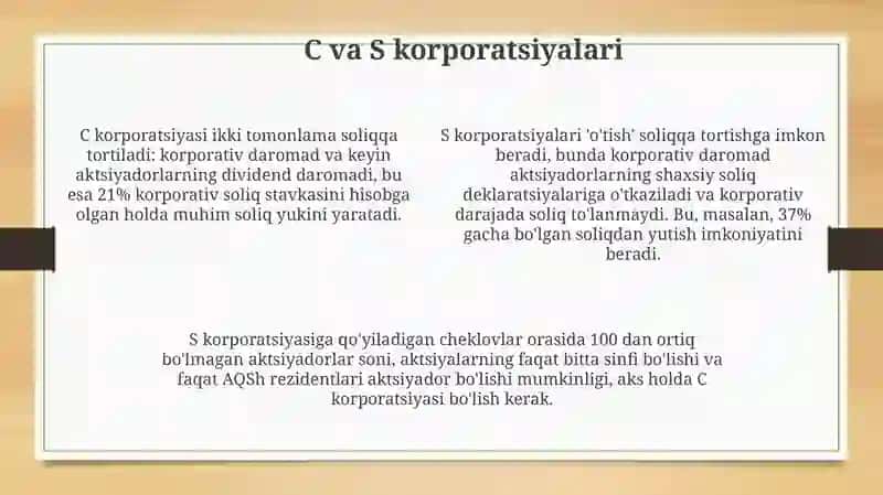 Korporatsiyalar turlari 4