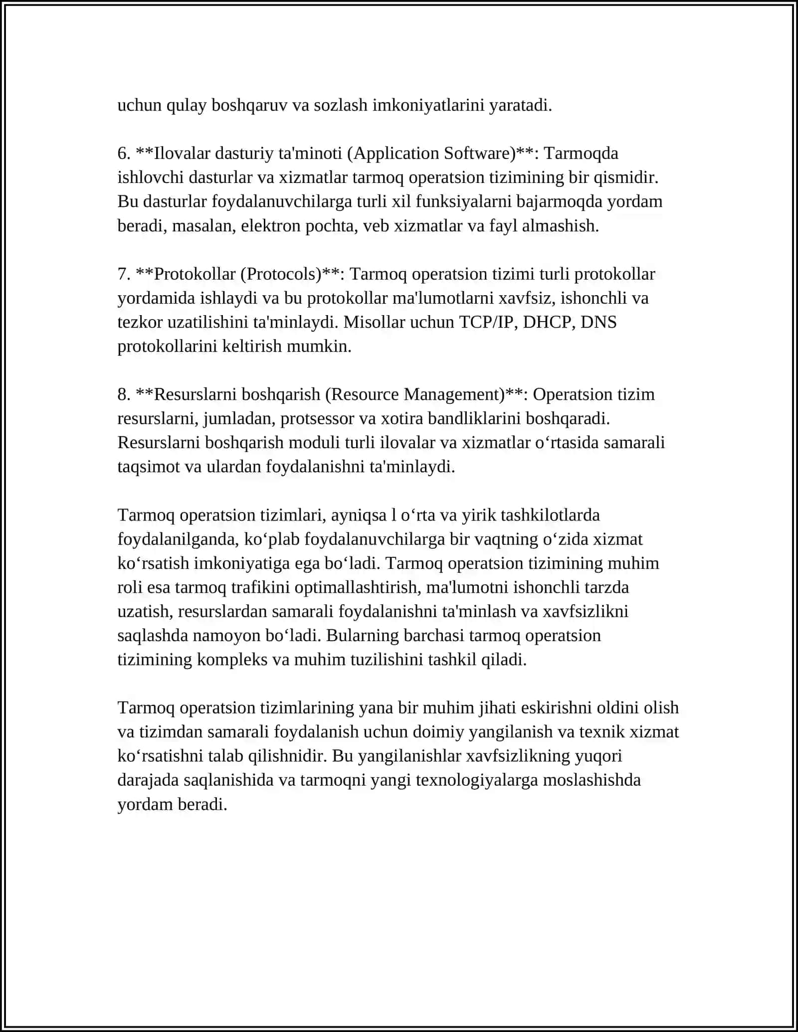 Tarmoq Operatsion Tizim Tuzilishi 4