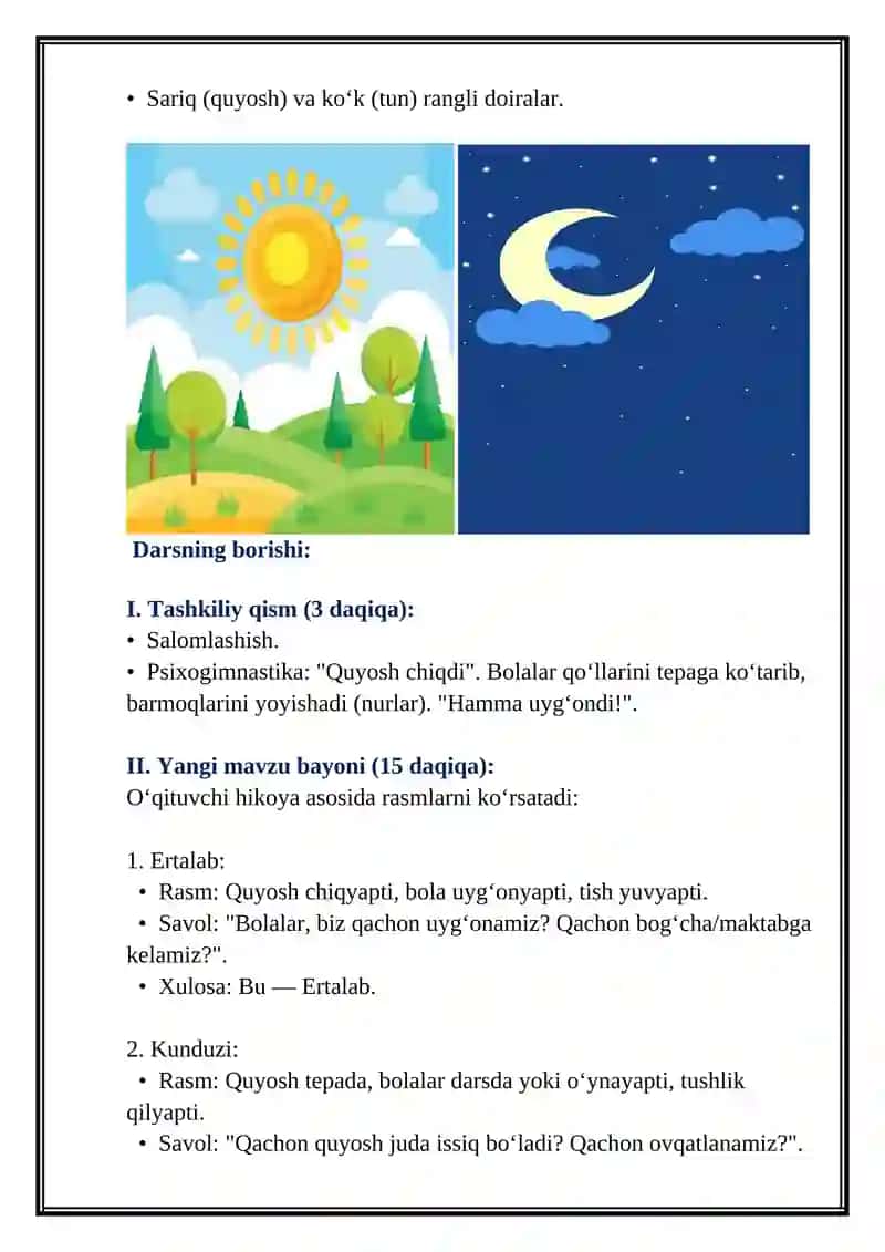 Matematika fanidan 1-soatlik dars ishlanmasi 4