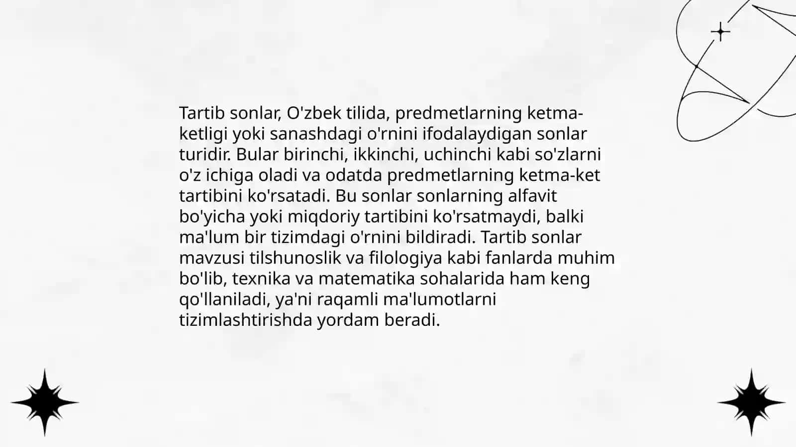 Sonlar. Tartib va sanoq sonlar. Lotin va grek qoʻshimchalari 4