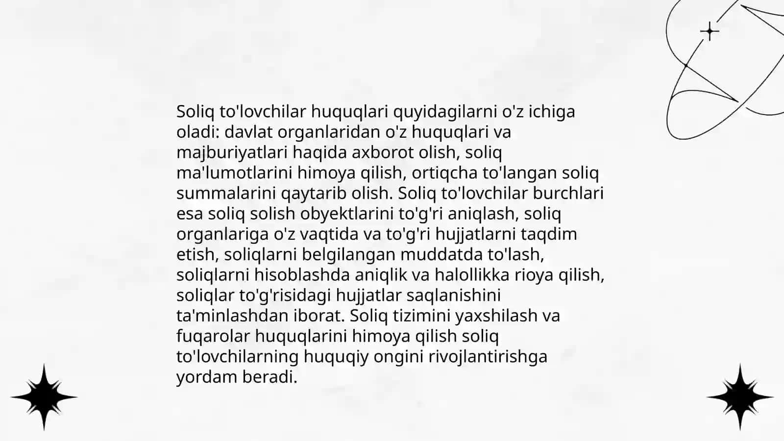 Soliq qonunchiligida soliq to'lovchining majburiyatlari 4