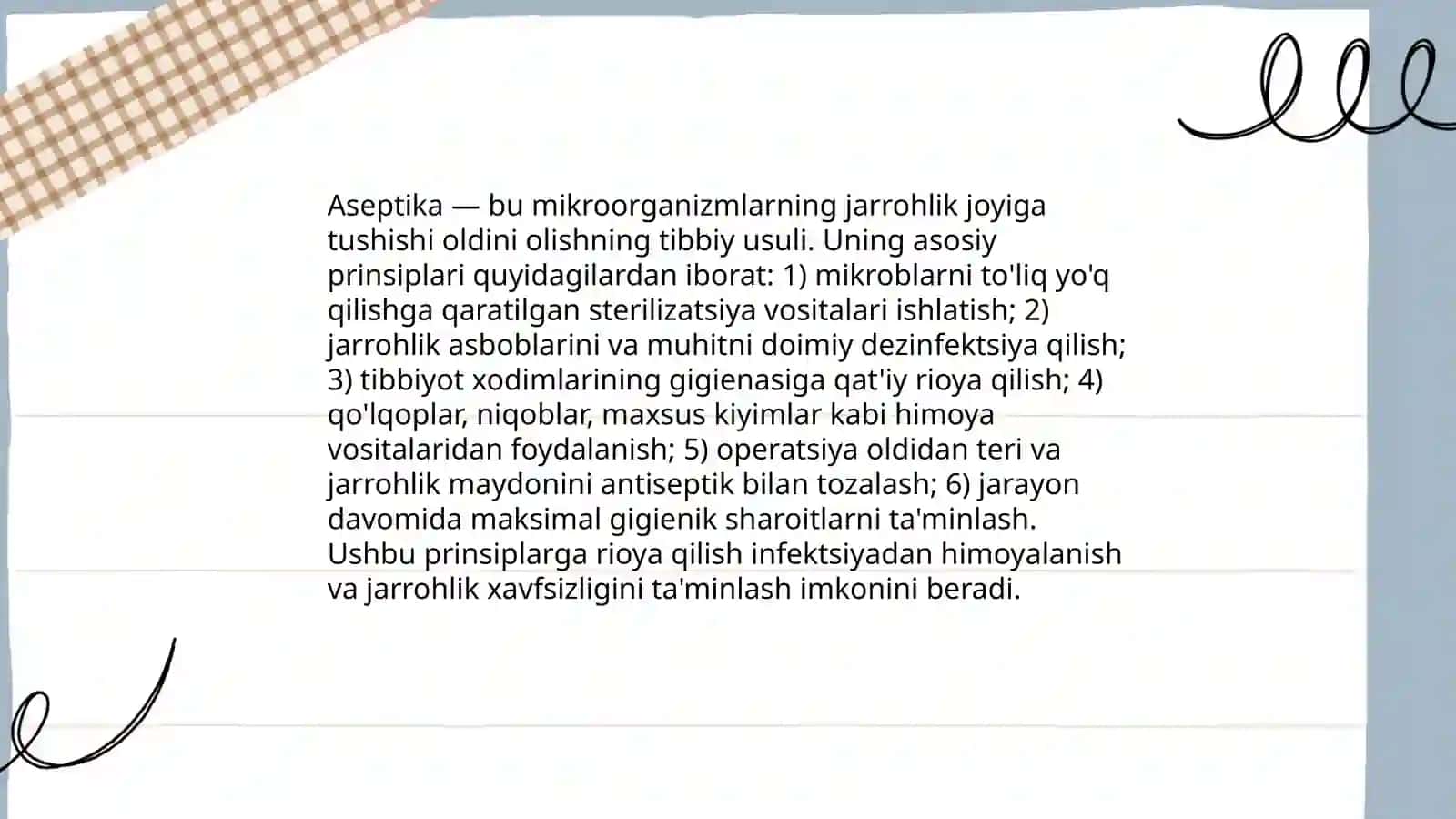 Aseptibka va antisepika va ularning kimyoviy tarkibi 4