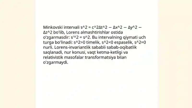 Lorens almashtirishlari va undan chiqadigan xulosalar 4