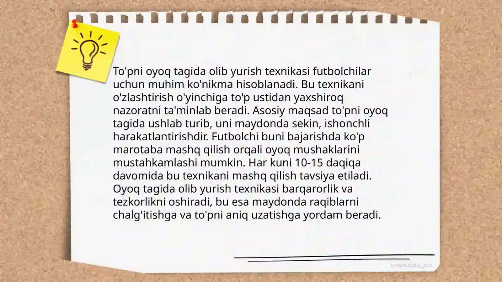 Fudbol to'pini olib yurish texnikasini o'rgatish metodikasi 4