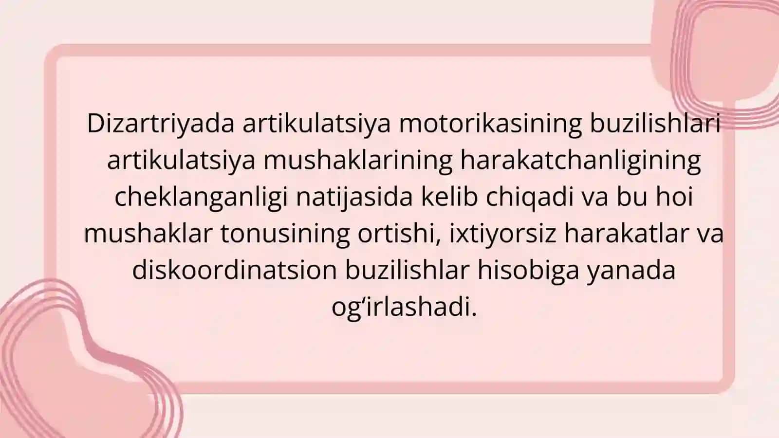 MTT yoshdagi bolalarda nutq buzilishi: dizartriya 4