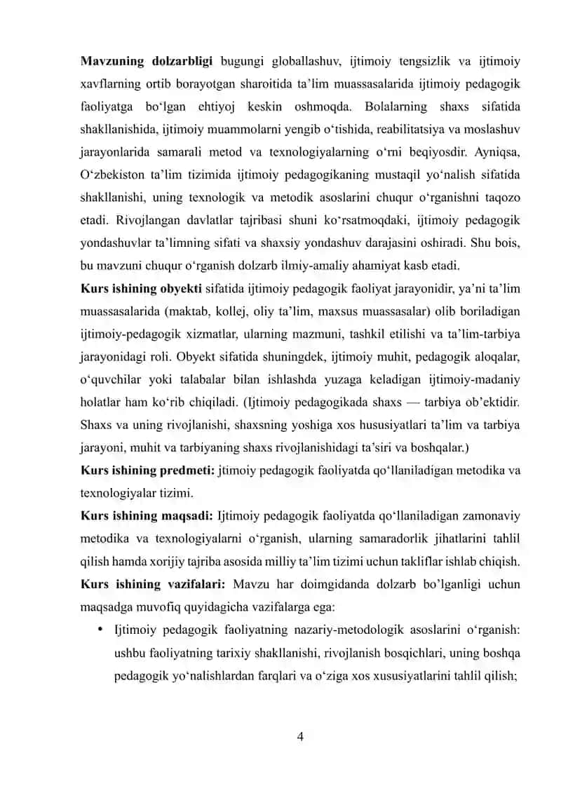 IJTIMOIY PEDAGOGIK FAOLIYAT METODIKASI VA TEXNOLOGIYASI 4