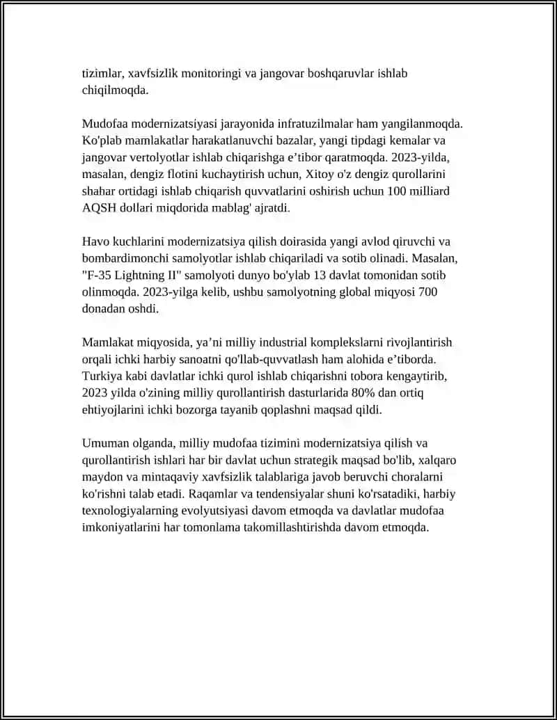 MILLIY XAVFSIZLIKNI TAMINLASH BORASIDA AMALGA OSHIRILAYOTGAN ISHLAR 4