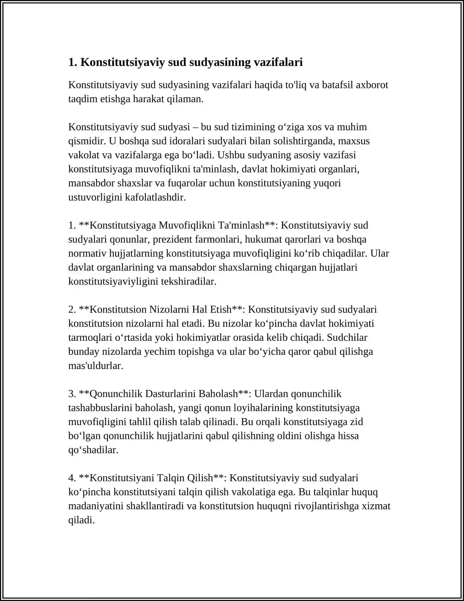 Konstitutsiyaviy sud sudyasining vazifalari 4
