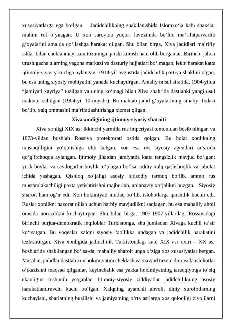 Xiva xonligida jadid maktablarining tashkil etilishi va faoliyati 4